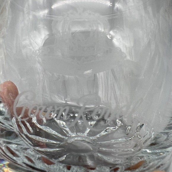 Crown Royal Round Lowball Tumbler Rocks Whiskey Glass Handblown Made In Italy - Picture 3 of 4